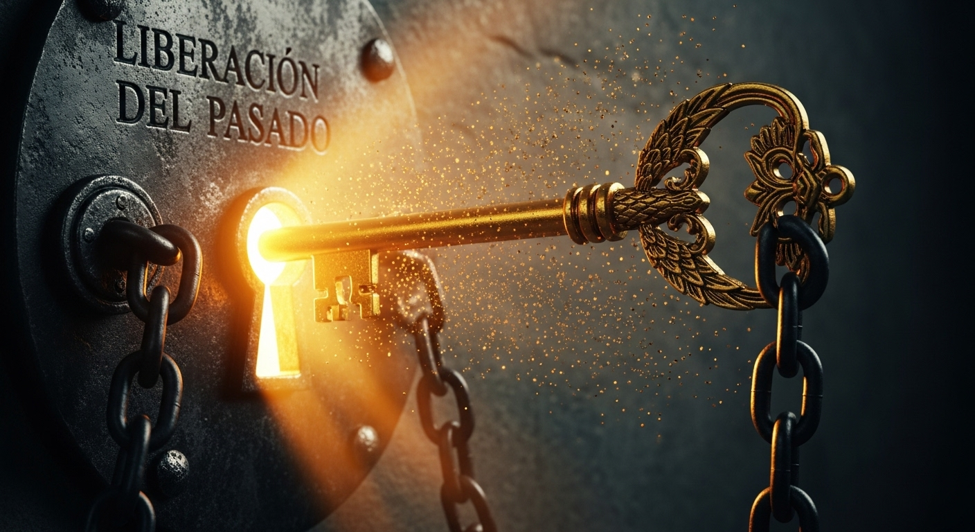 Cadenas rotas transformándose en mariposas doradas
